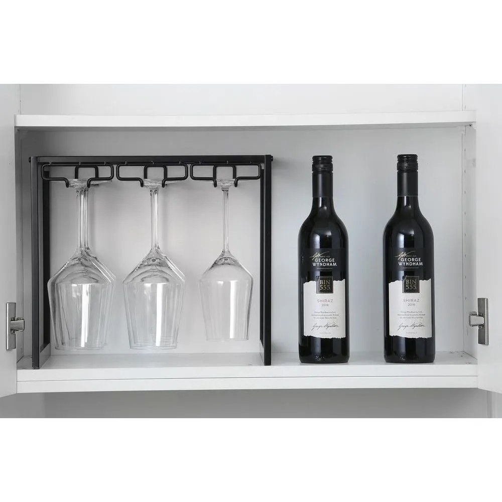 Freestanding Wine Glass Rack Matte Black