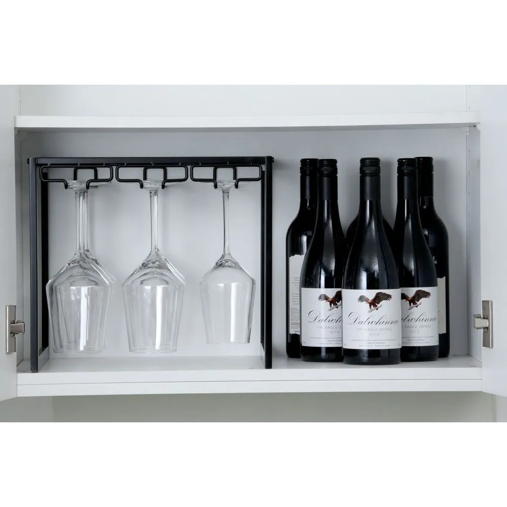 Freestanding Wine Glass Rack Matte Black