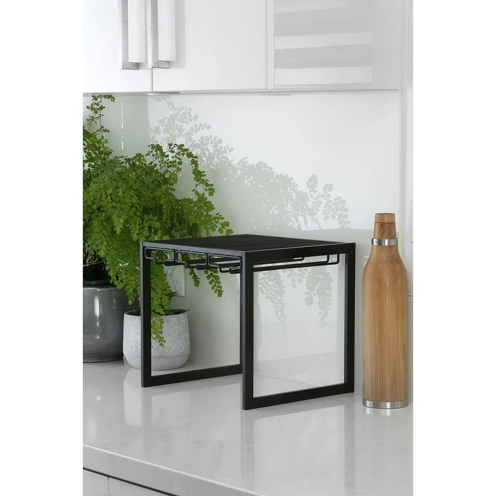 Freestanding Wine Glass Rack Matte Black