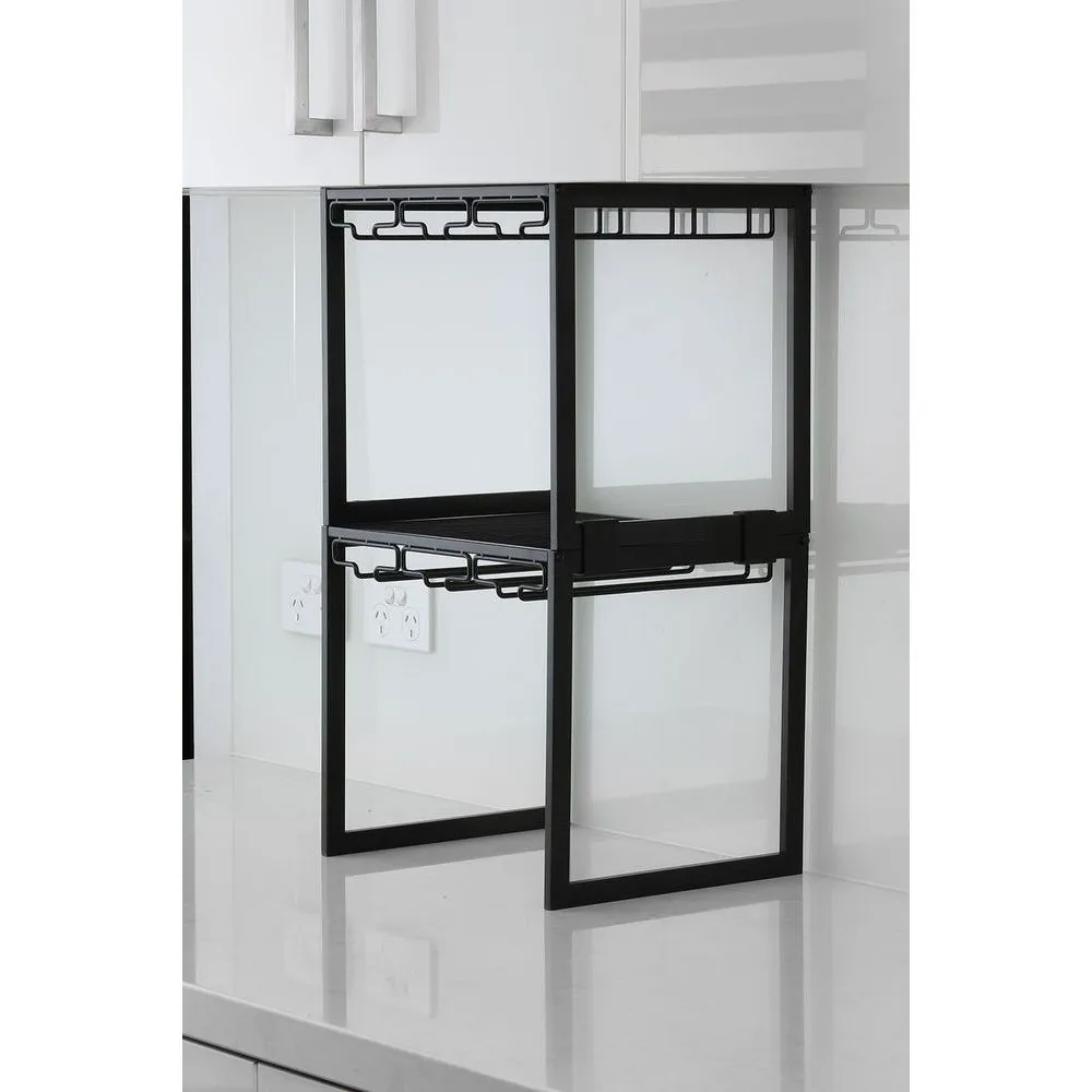 Freestanding Wine Glass Rack Matte Black