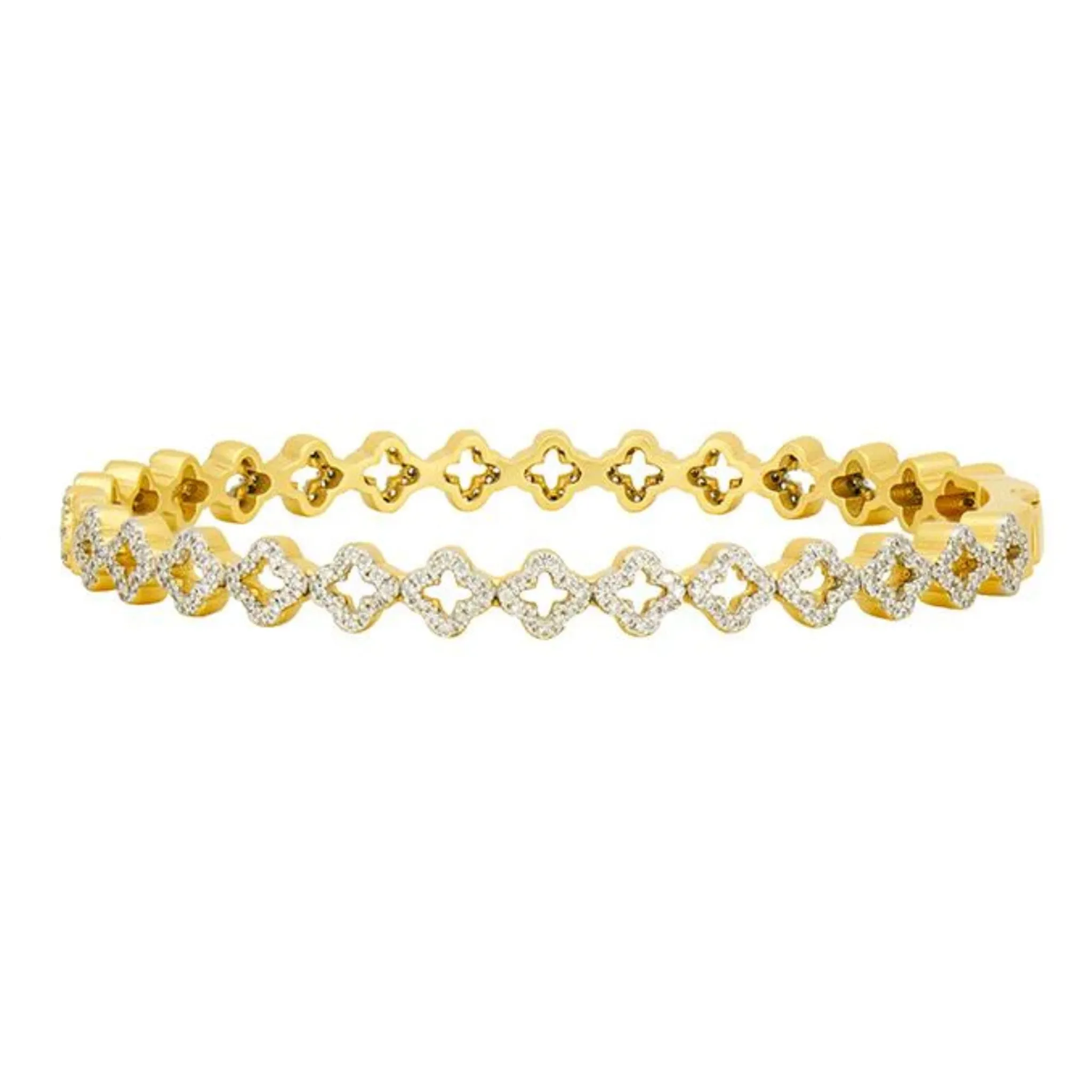 Freida Rothman Nautical Clover Hinge Bangle