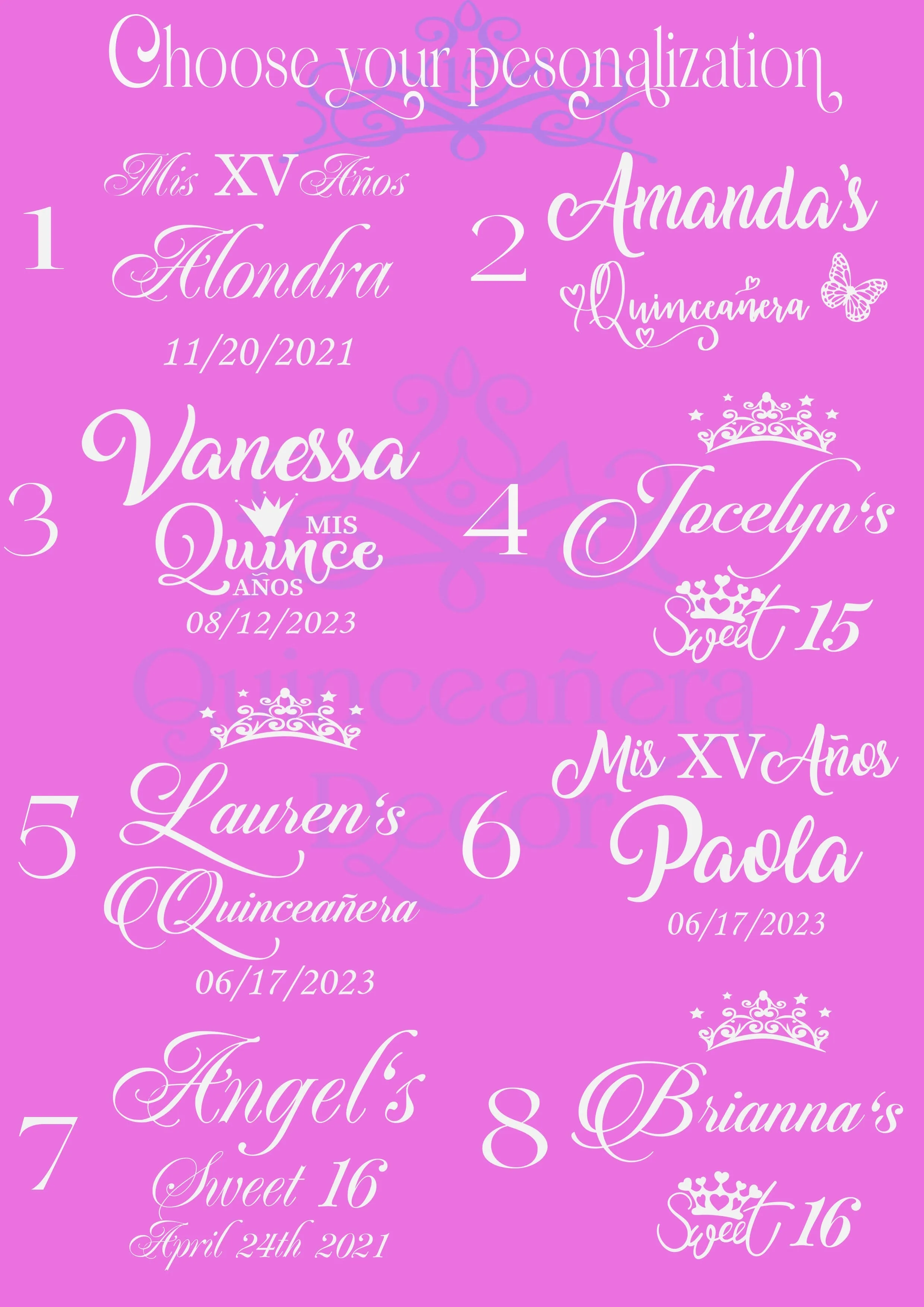 Fuchsia 2 quinceanera champagne glasses