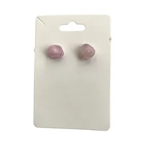 Gemstone Chip Stud Earrings, 1x1cm, Rose Quartz