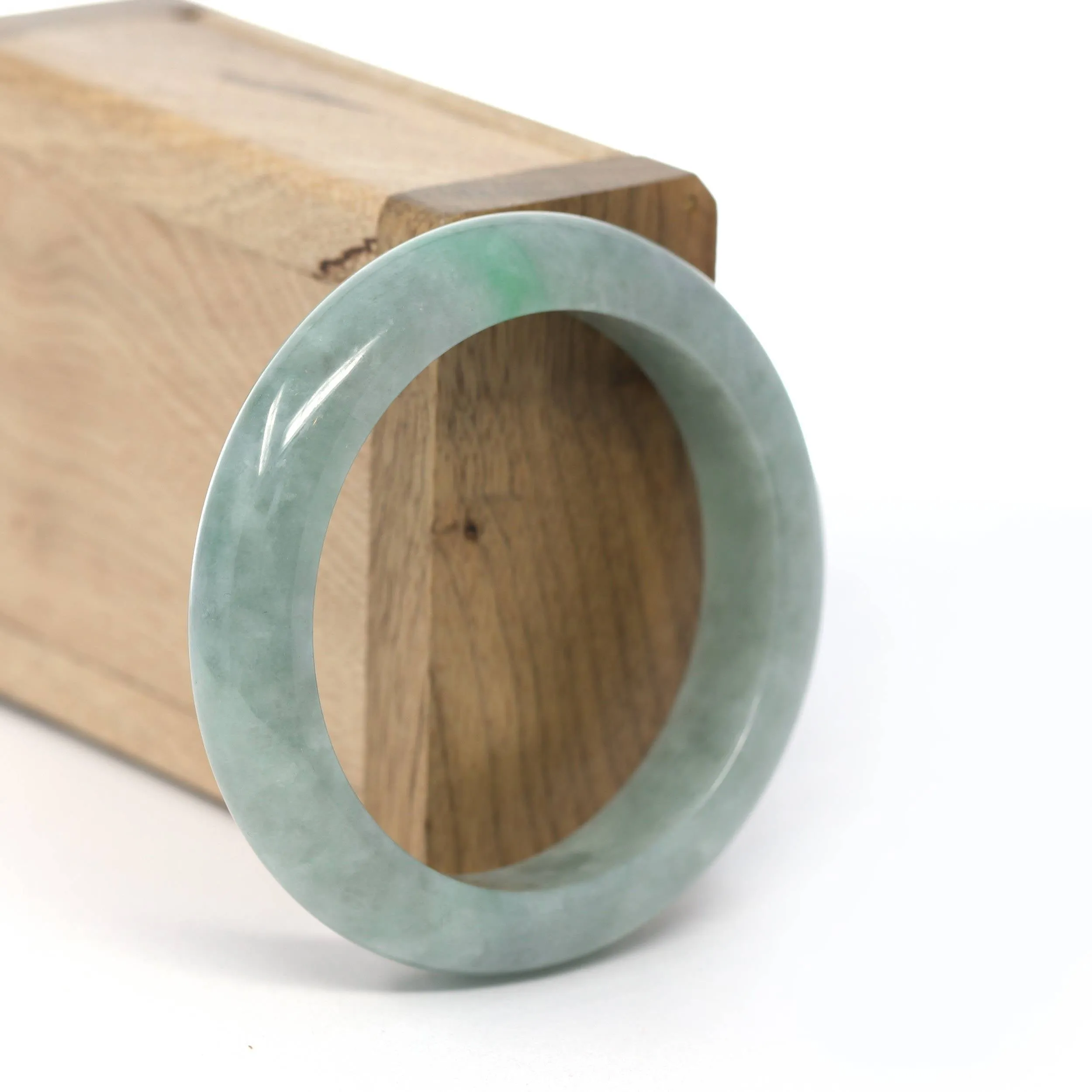 Genuine Burmese Forest Green Jadeite Jade Bangle Bracelet (53.47 mm) #258