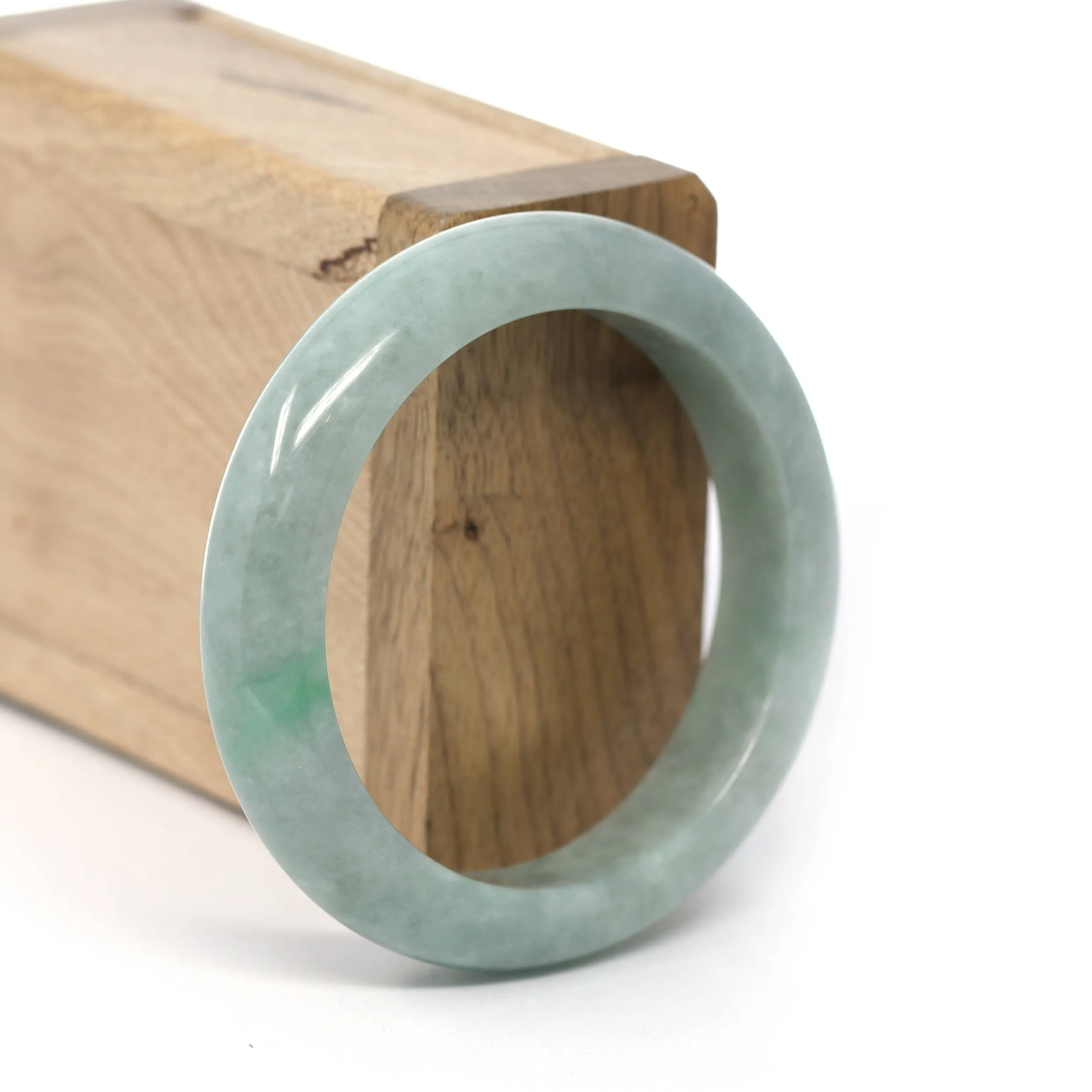 Genuine Burmese Forest Green Jadeite Jade Bangle Bracelet (53.47 mm) #258