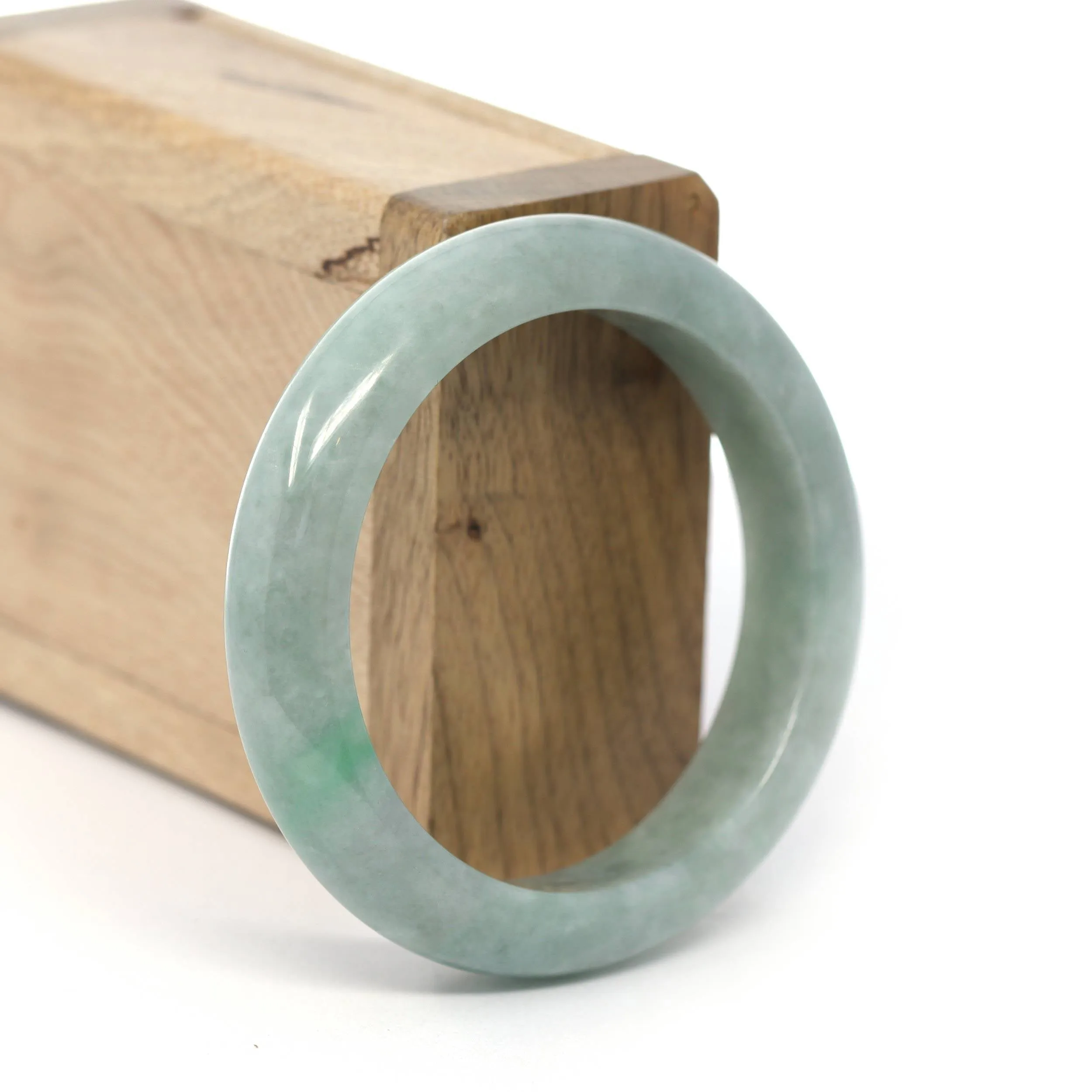 Genuine Burmese Forest Green Jadeite Jade Bangle Bracelet (53.47 mm) #258