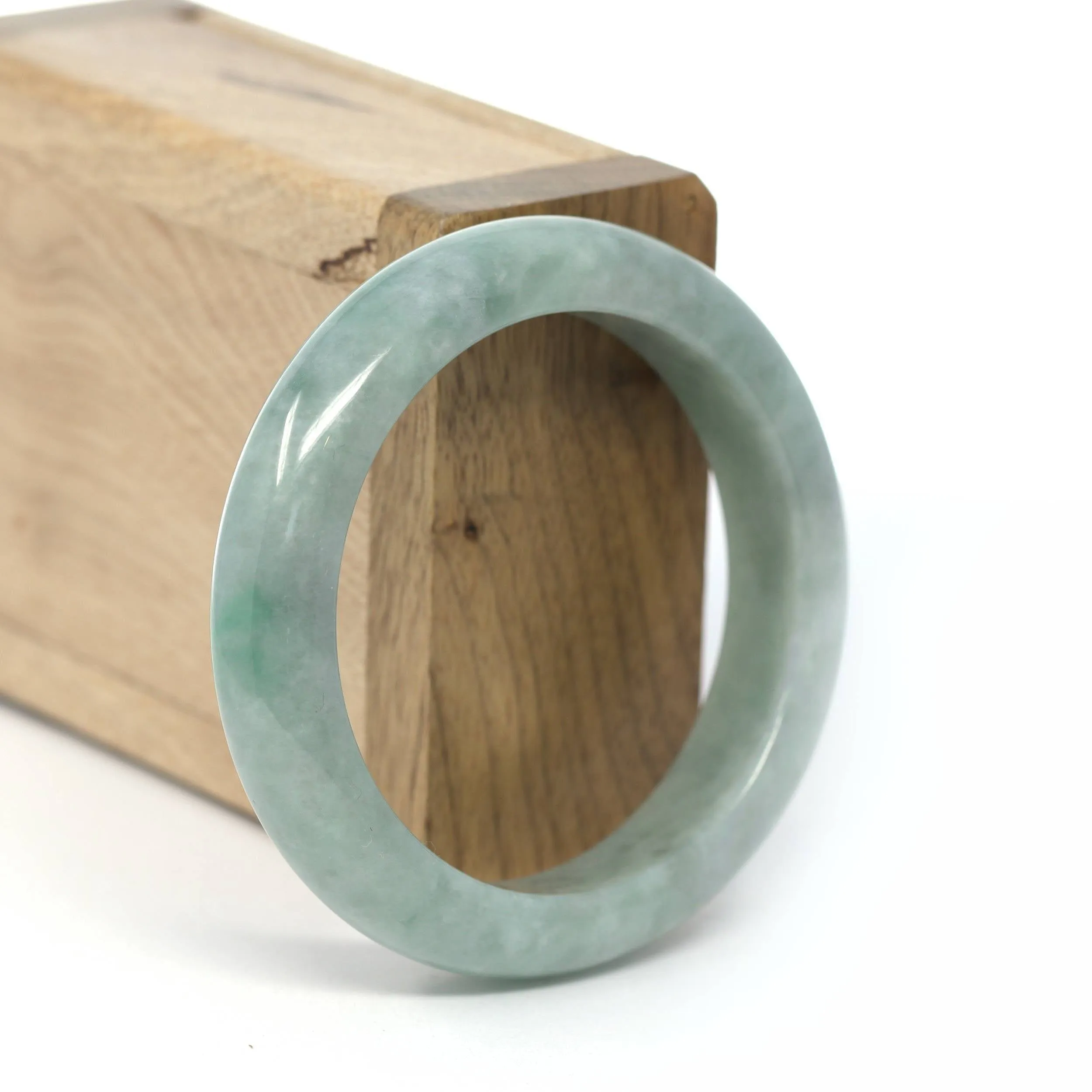 Genuine Burmese Forest Green Jadeite Jade Bangle Bracelet (53.47 mm) #258