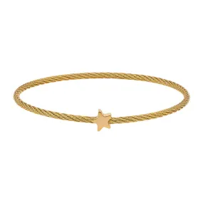 GEORGINI MINI STAR GOLD PLATED STEEL CABLE BANGLE