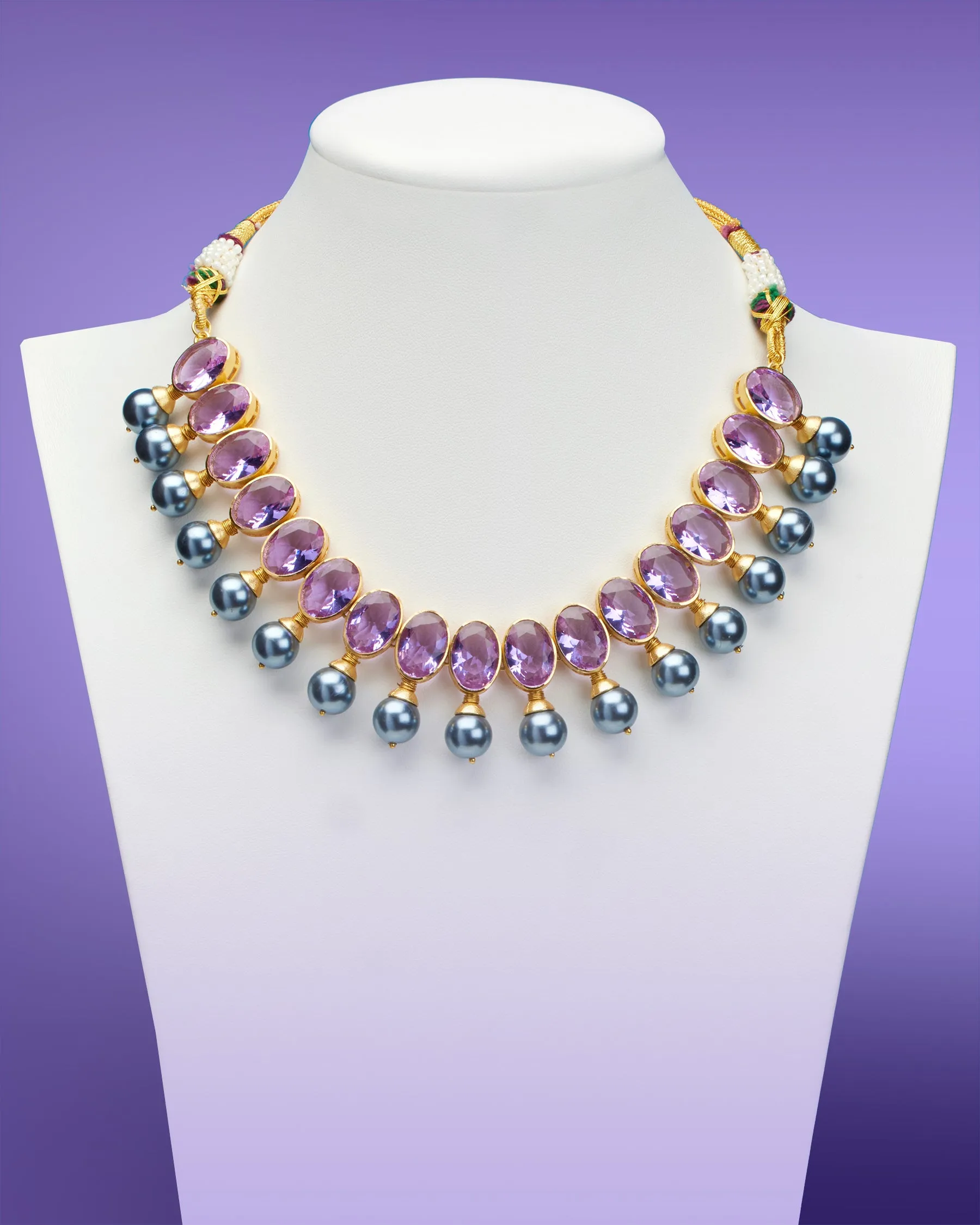 Gia Statement Necklace in Amethyst Lavender