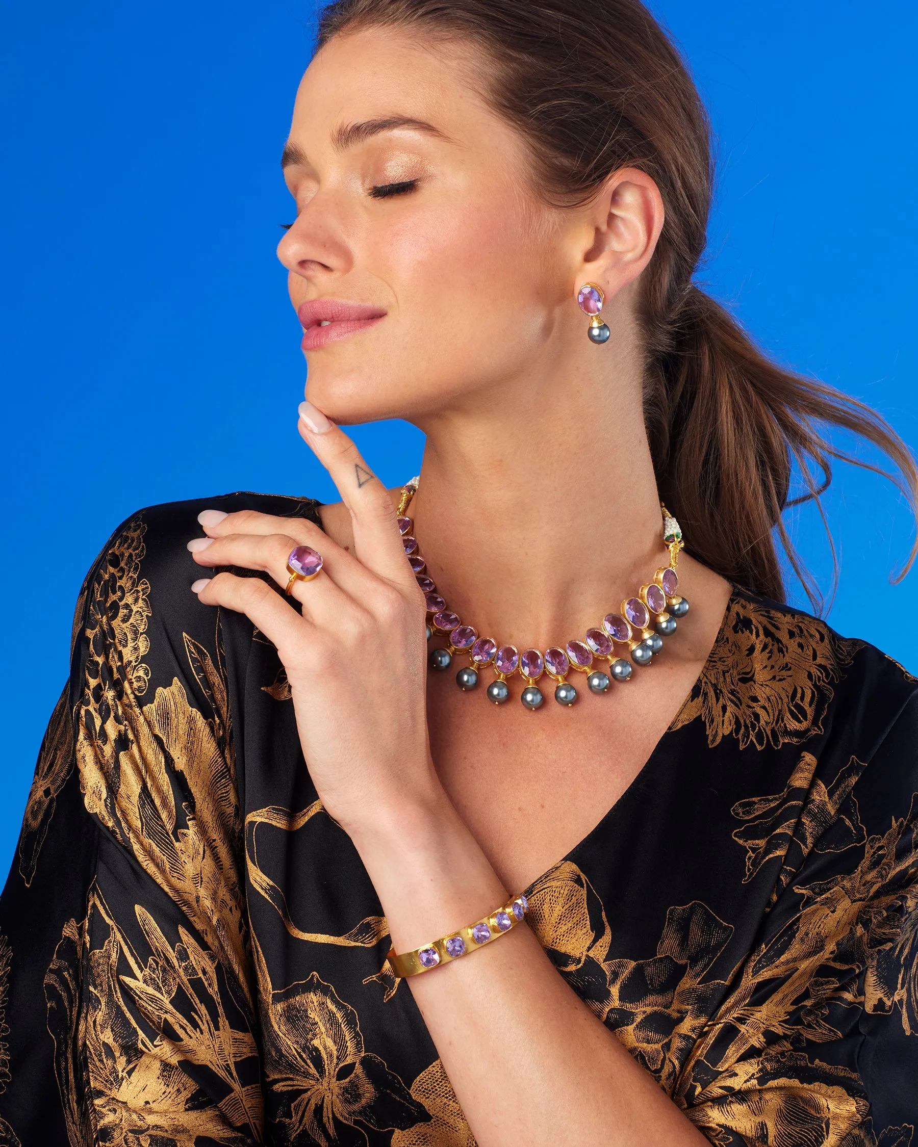 Gia Statement Necklace in Amethyst Lavender
