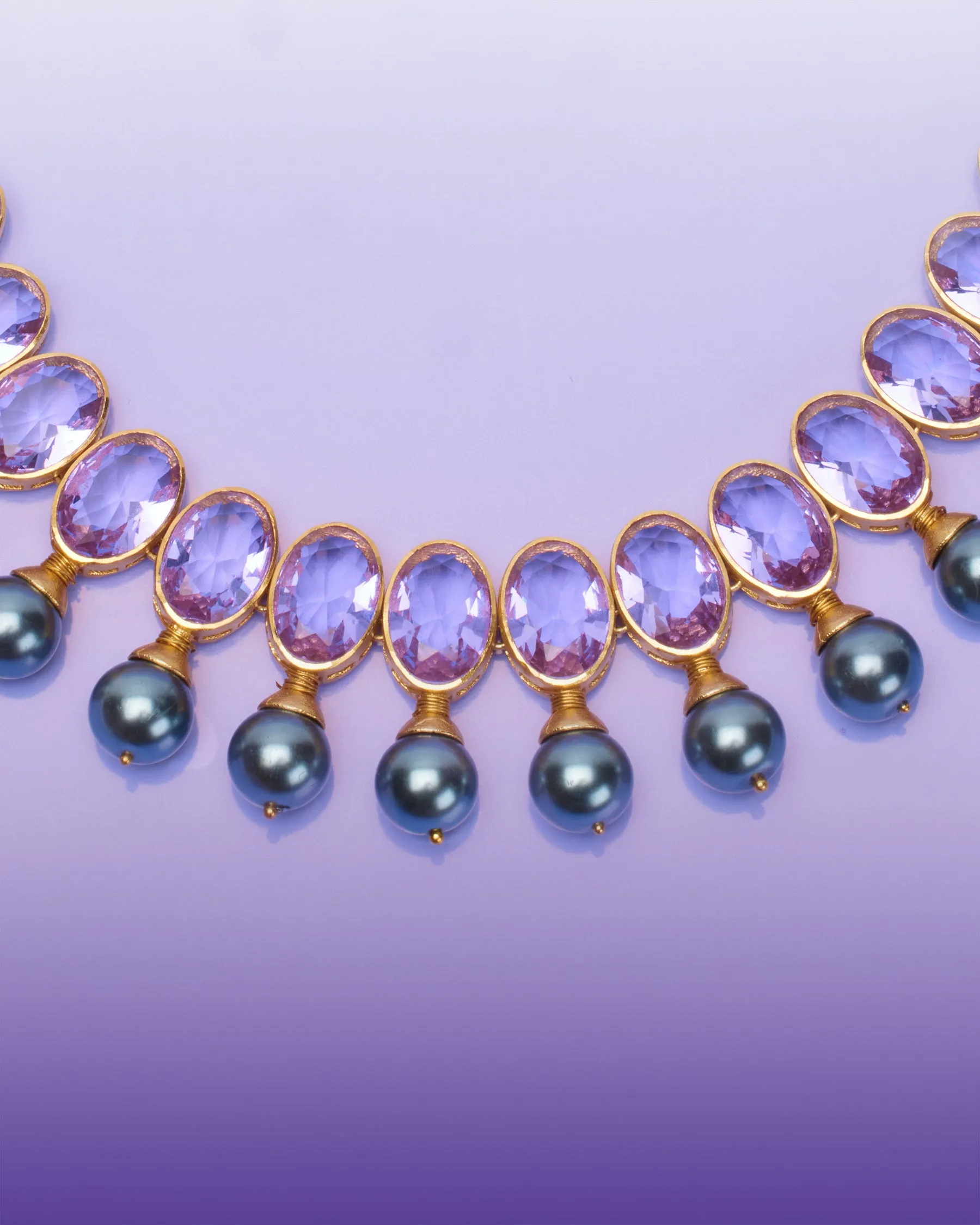 Gia Statement Necklace in Amethyst Lavender