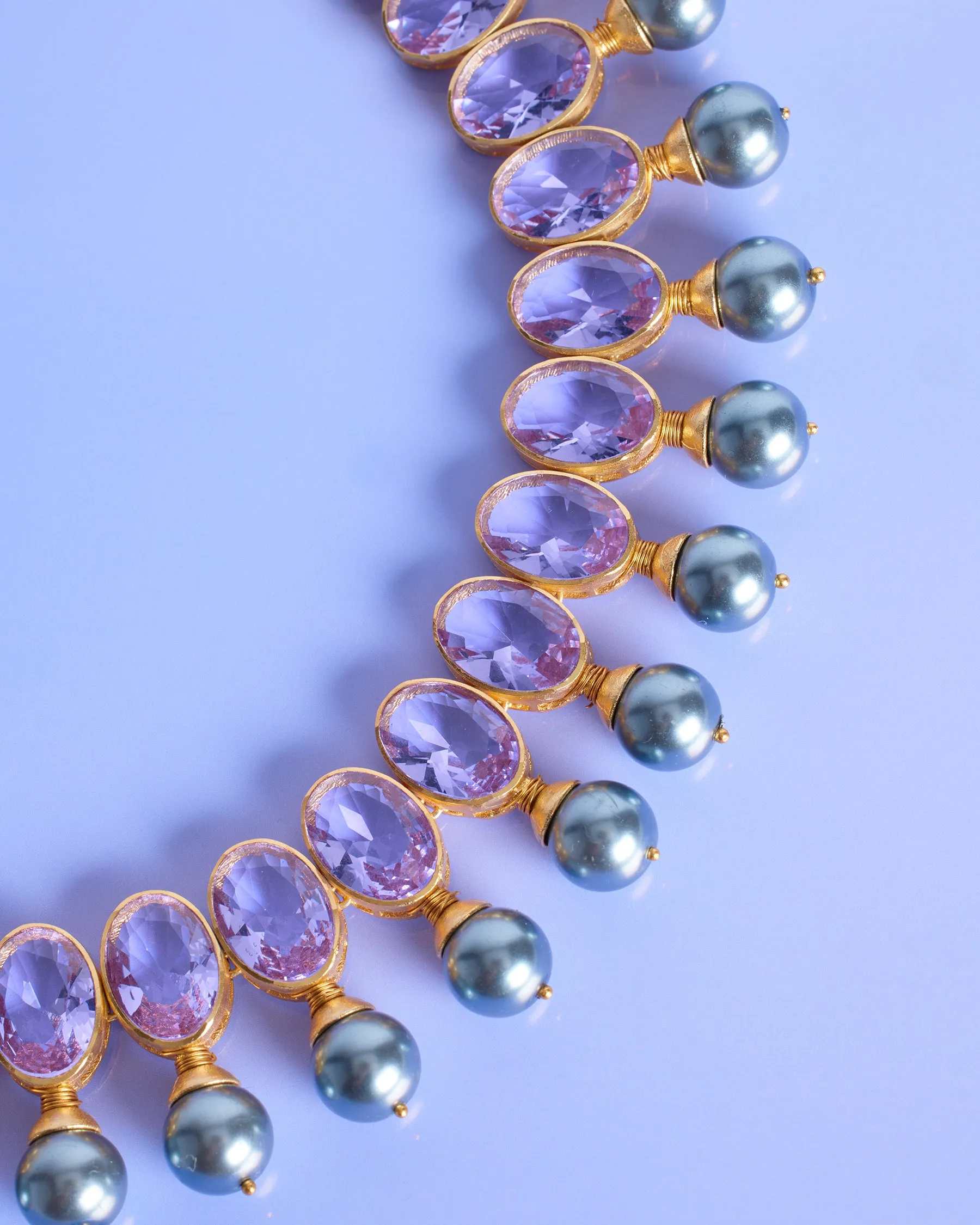 Gia Statement Necklace in Amethyst Lavender