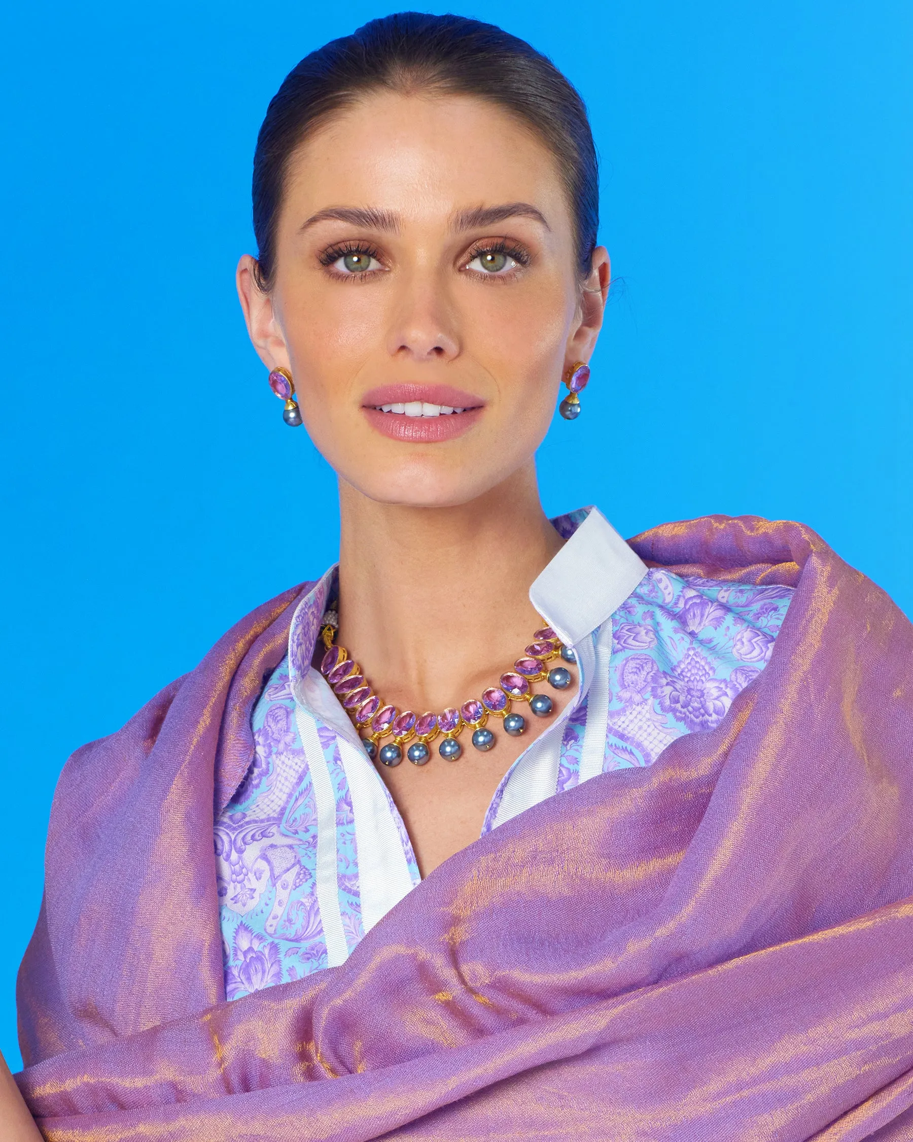 Gia Statement Necklace in Amethyst Lavender