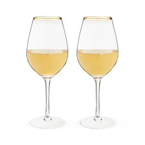 Gilded Stemmed Wine Glasses