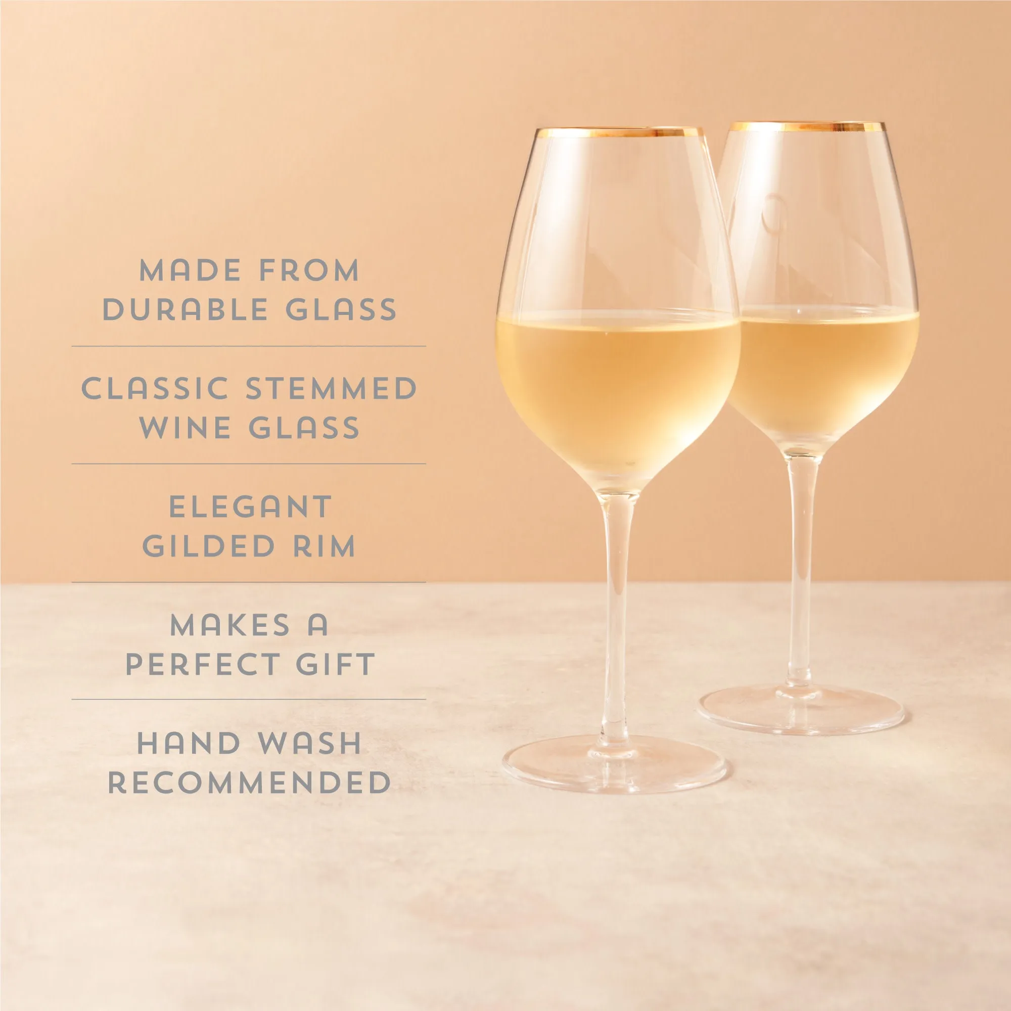 Gilded Stemmed Wine Glasses