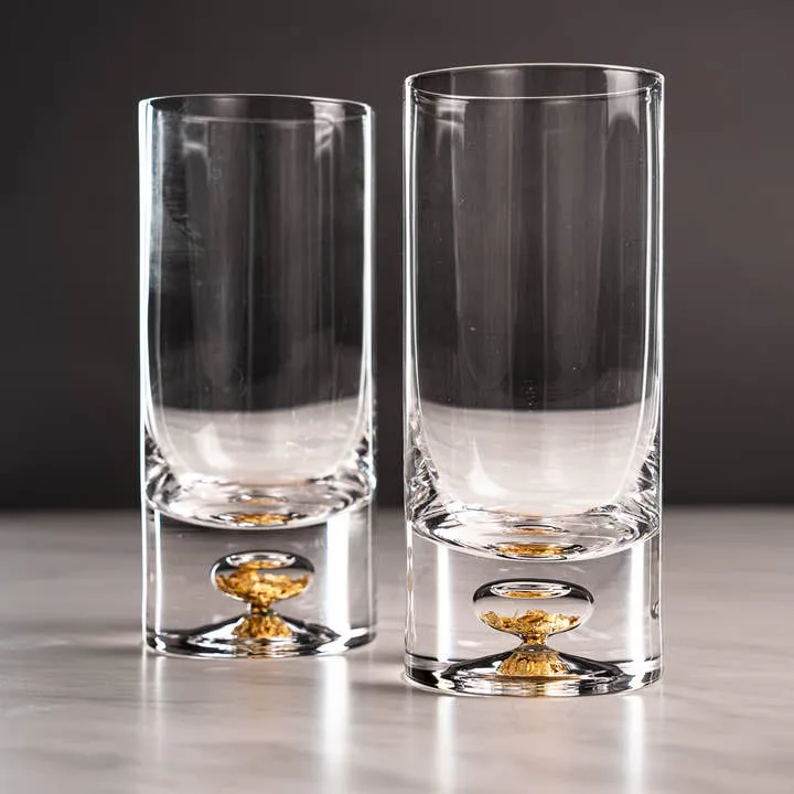 Gold Flake Tall Glass Set