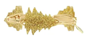 Gold Glitter Tree Bangle Bracelet