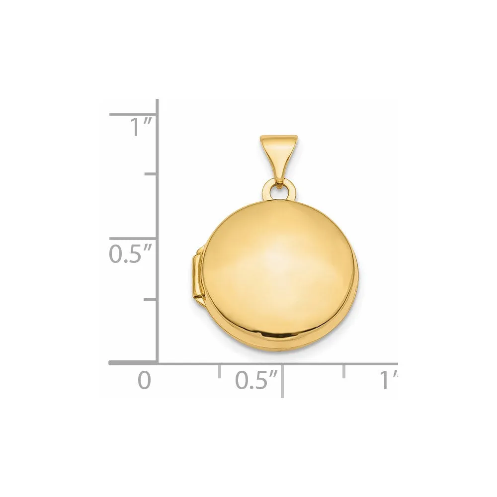 Gold Polished Domed 16mm Medium Round Locket - Model XL728
