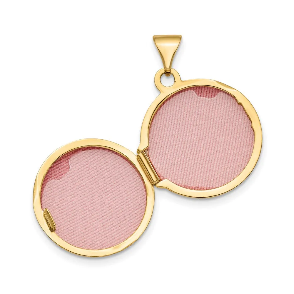 Gold Polished Domed 16mm Medium Round Locket - Model XL728