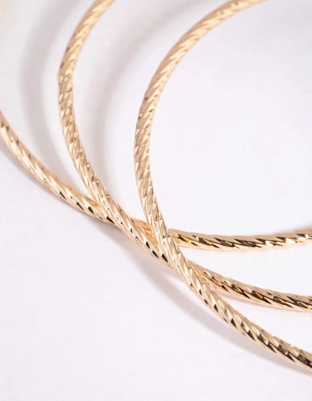 Gold Textured Bangle Pack