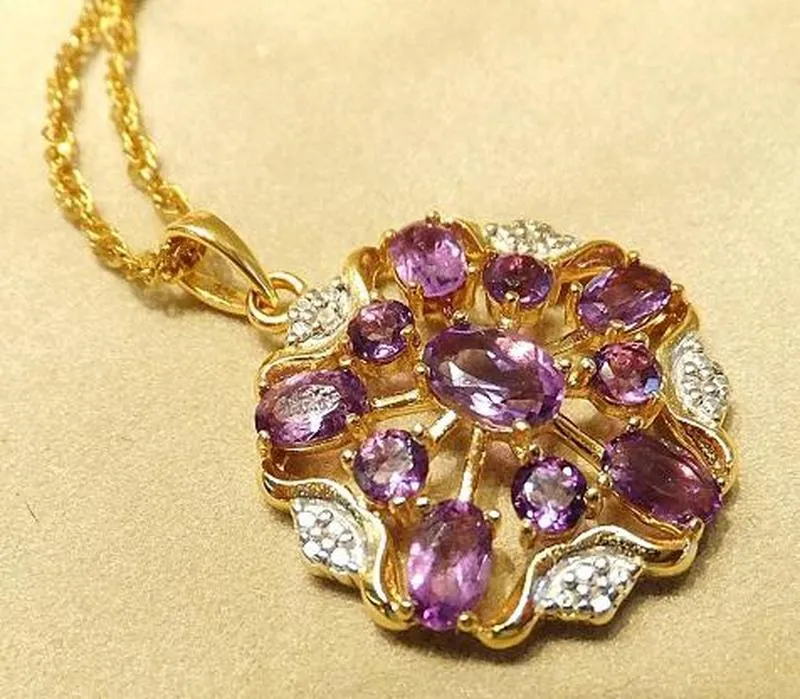 Golden Amethyst Gemstone Necklace