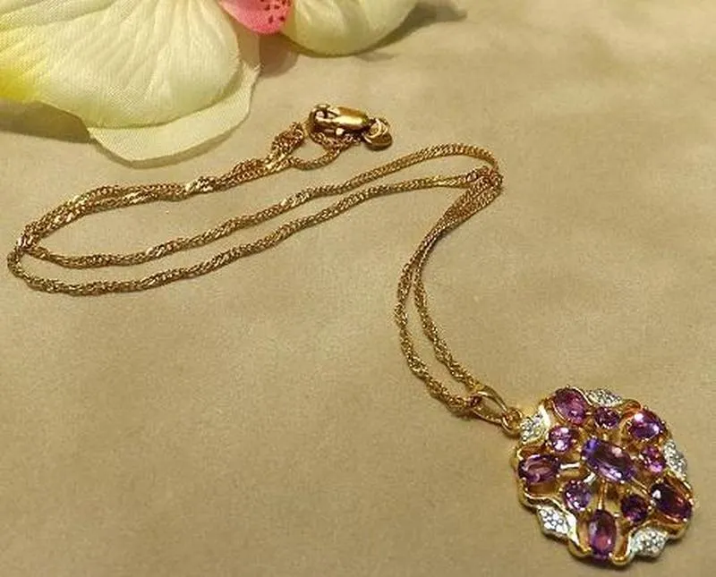 Golden Amethyst Gemstone Necklace