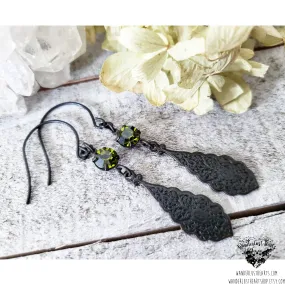 Gothic Olive crystal earrings