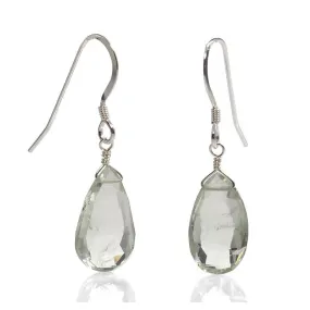 Green Amethyst Earrings with Sterling Silver French Ear Wires 2
