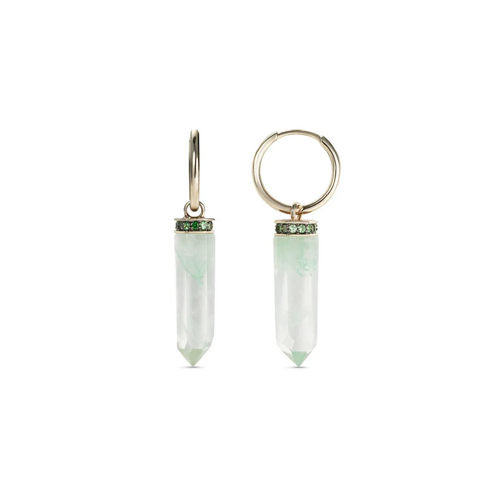 Green Phantom Crystal Earrings