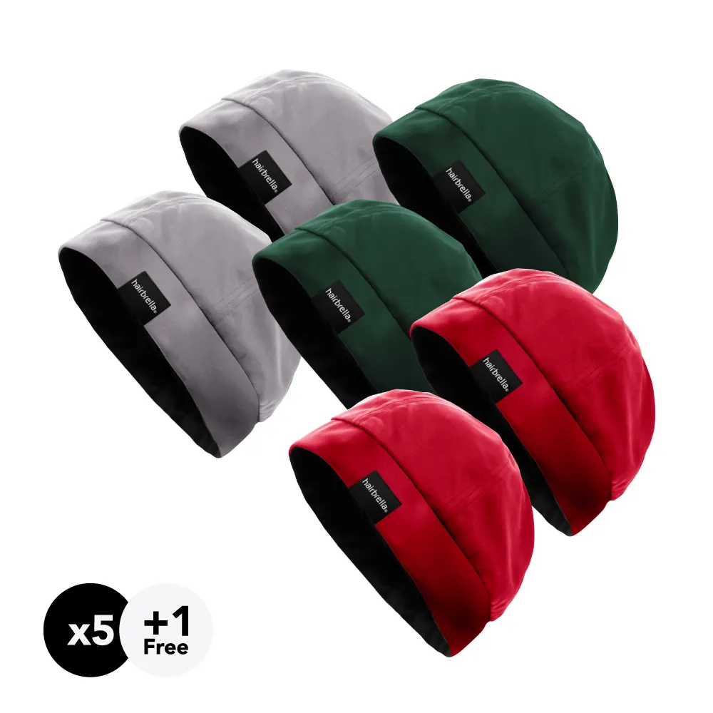 Hairbrella Unisex Satin-Lined Sleep Cap Bundle (Buy 5, Get 1 Free)