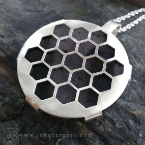 Handcut Dendritic Agate Honeycomb Pendant