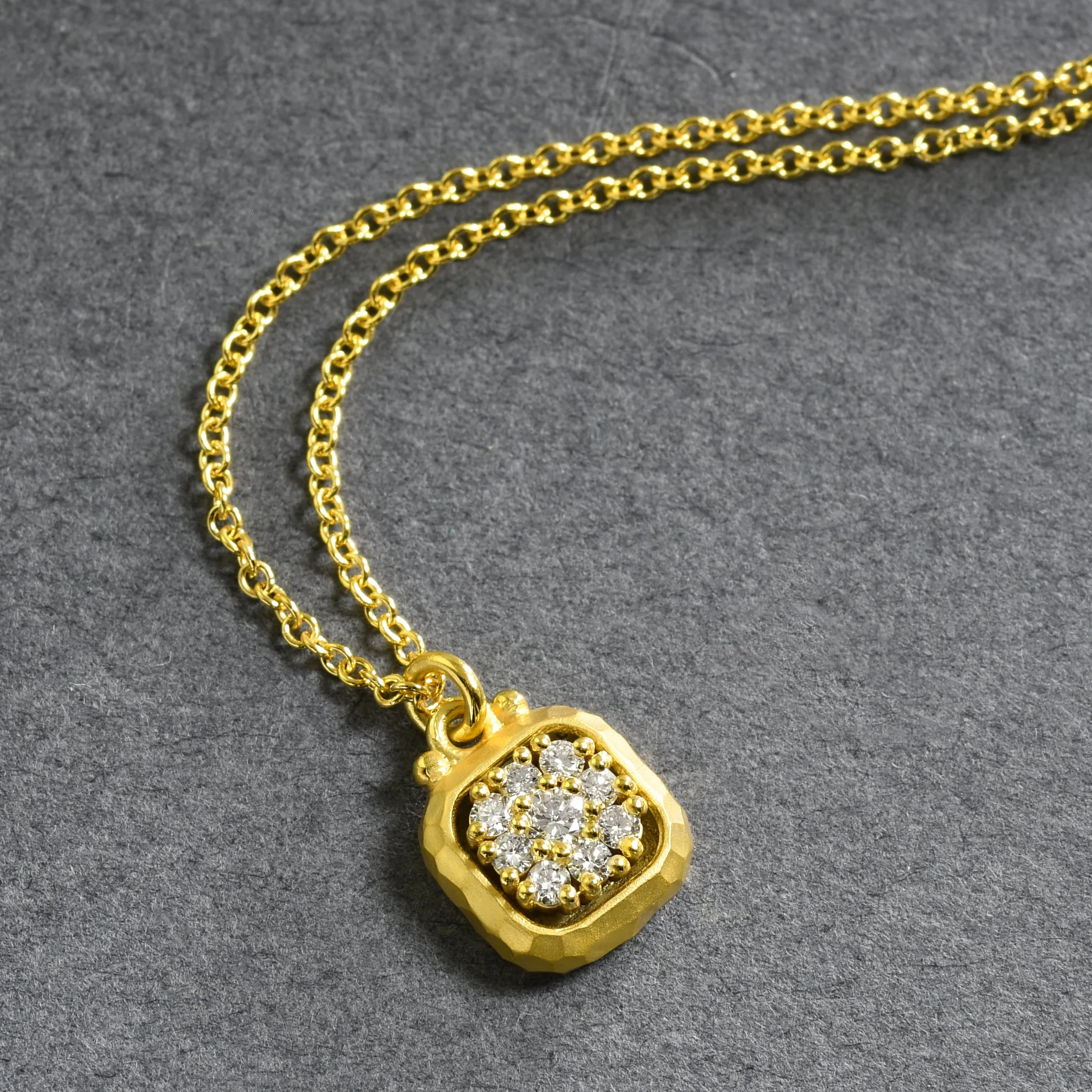 Handmade Diamond Cluster Pendant