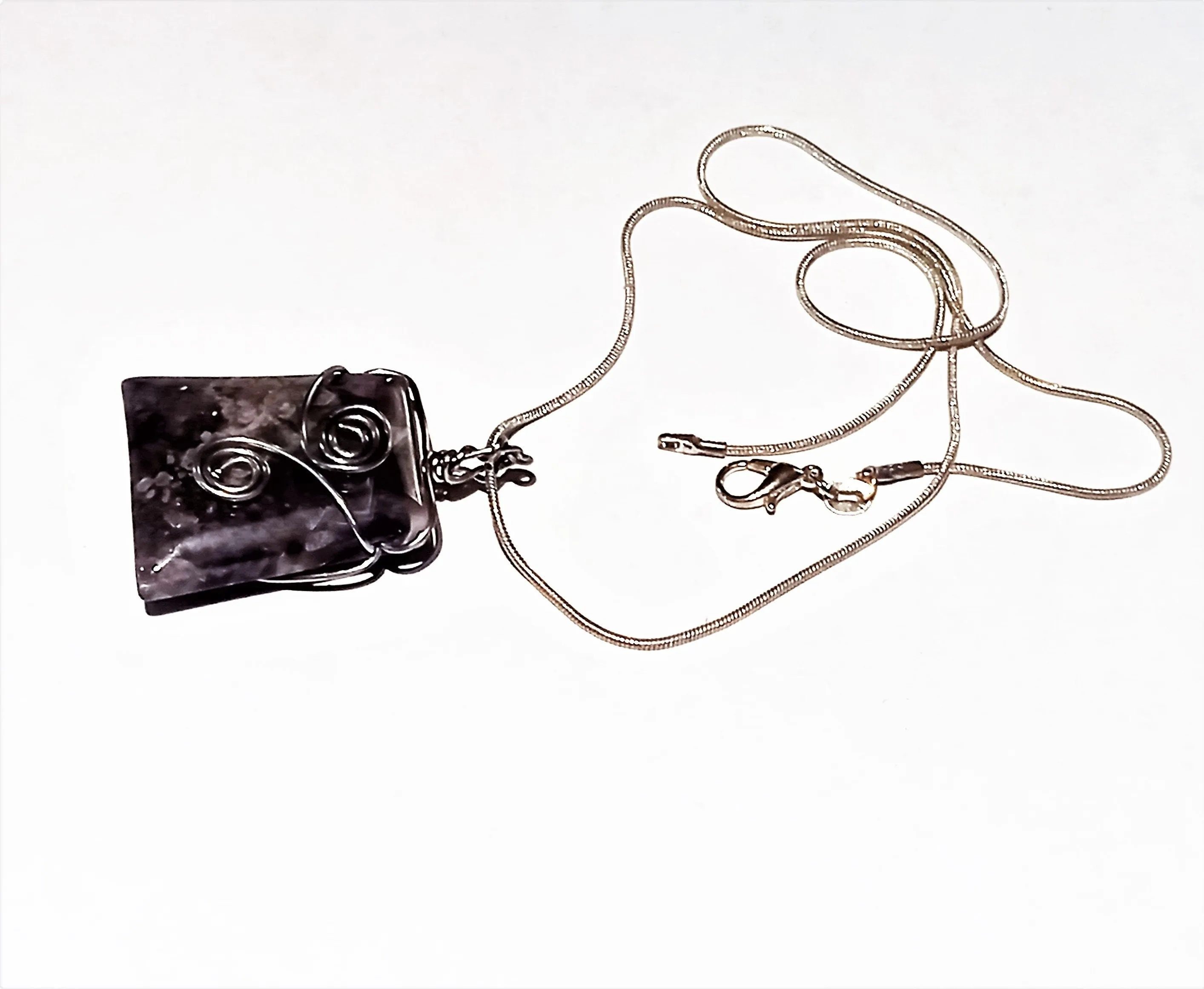 Handmade Wire-wrapped Amethyst Pendant,Gift for Birthday/Mom/Aunt/Anniversary/Christmas/Graduation/Thanksgiving, Healing Tiger Eye gemstone