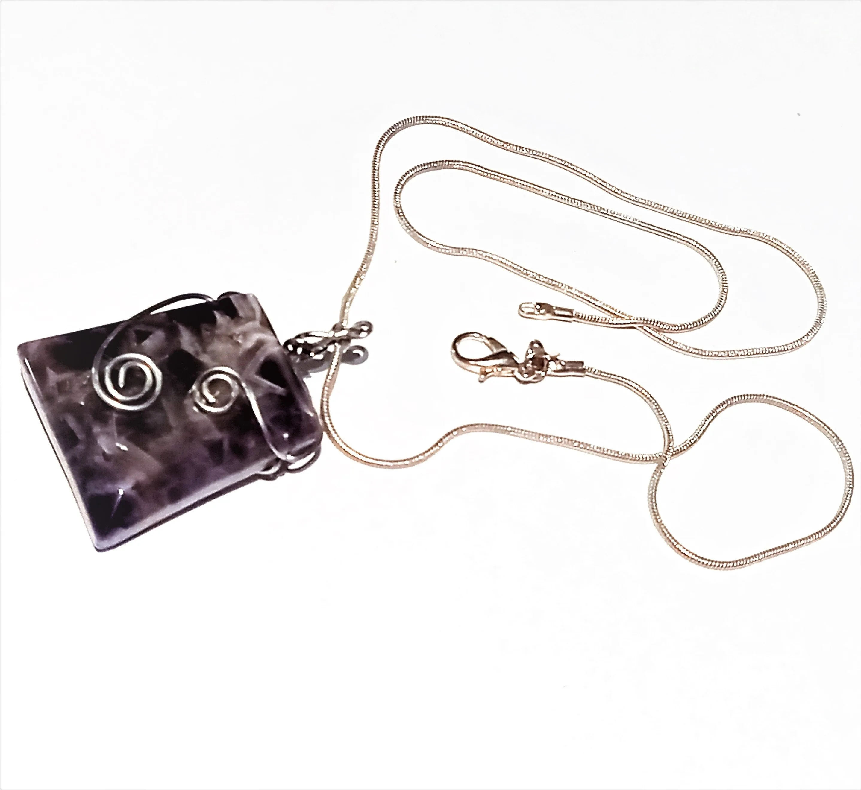 Handmade Wire-wrapped Amethyst Pendant,Gift for Birthday/Mom/Aunt/Anniversary/Christmas/Graduation/Thanksgiving, Healing Tiger Eye gemstone