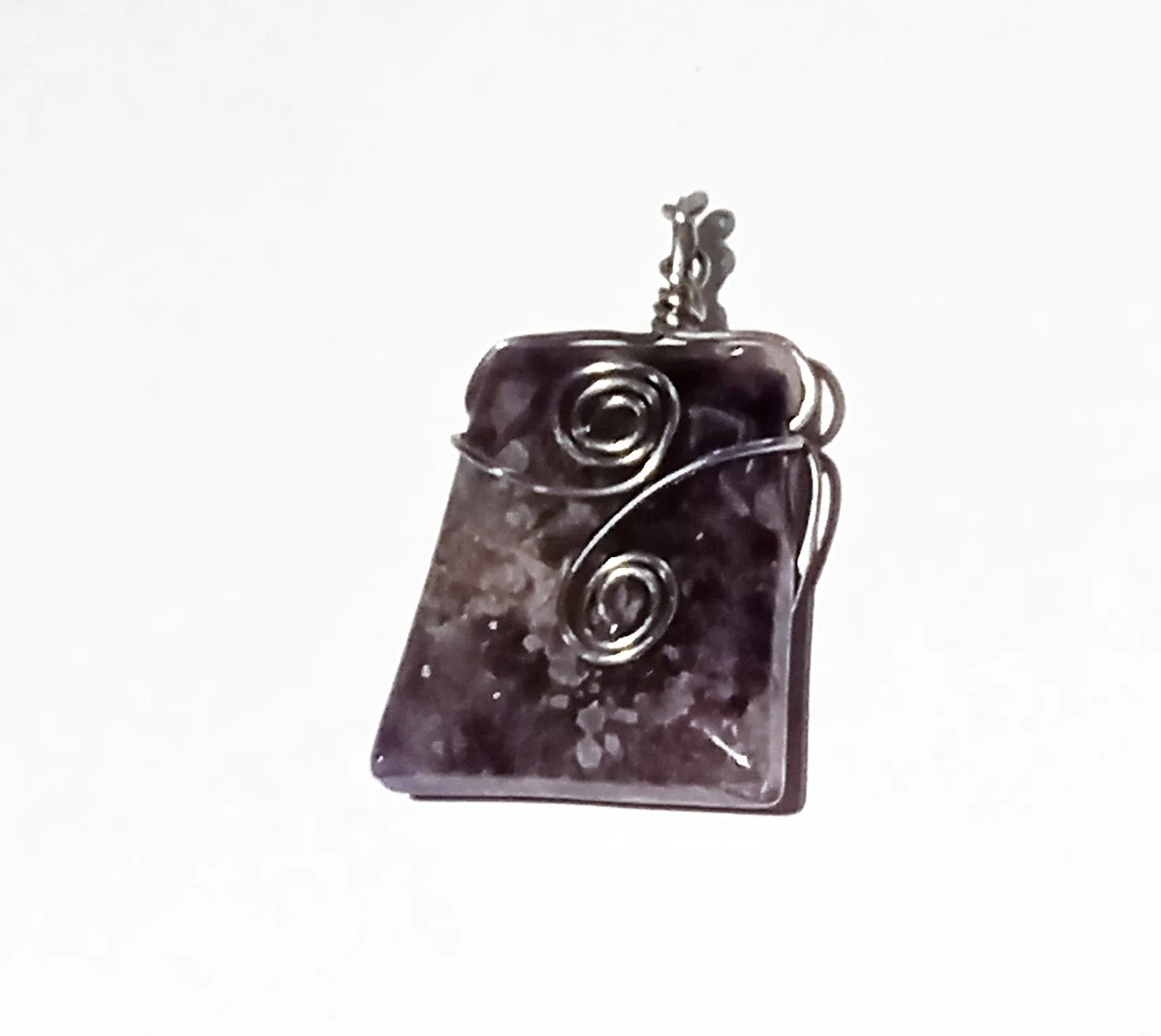 Handmade Wire-wrapped Amethyst Pendant,Gift for Birthday/Mom/Aunt/Anniversary/Christmas/Graduation/Thanksgiving, Healing Tiger Eye gemstone