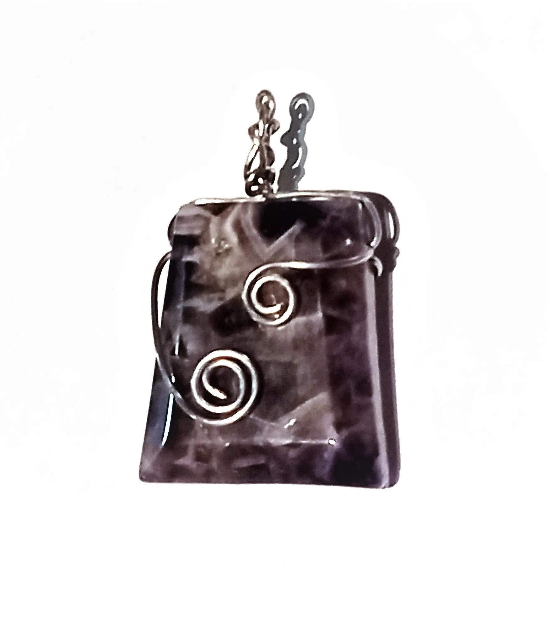 Handmade Wire-wrapped Amethyst Pendant,Gift for Birthday/Mom/Aunt/Anniversary/Christmas/Graduation/Thanksgiving, Healing Tiger Eye gemstone