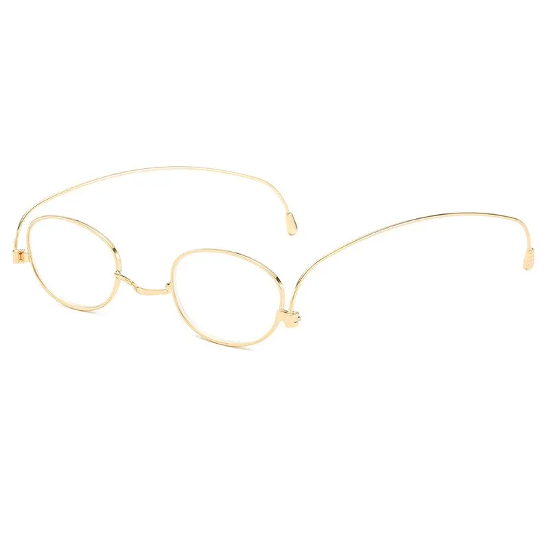 Hdcrafter Unisex Full Rim Round Oval Alloy Anti Blue Reading Glasses