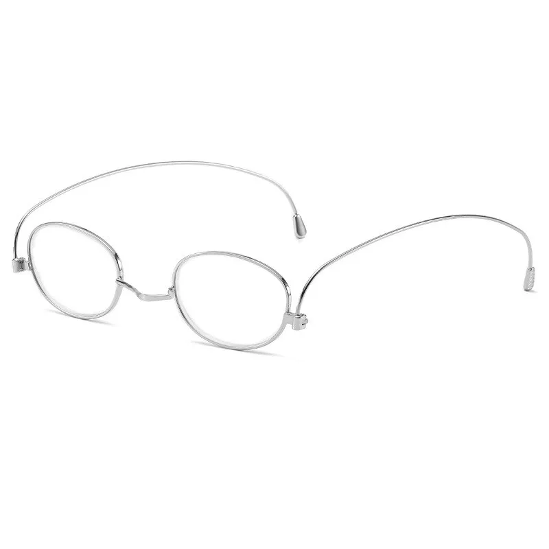 Hdcrafter Unisex Full Rim Round Oval Alloy Anti Blue Reading Glasses