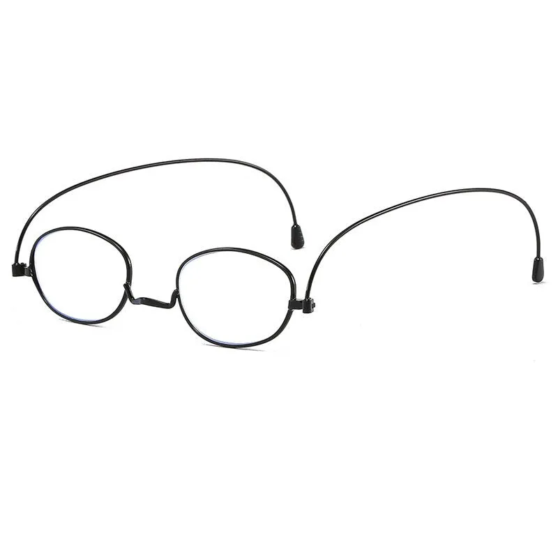 Hdcrafter Unisex Full Rim Round Oval Alloy Anti Blue Reading Glasses