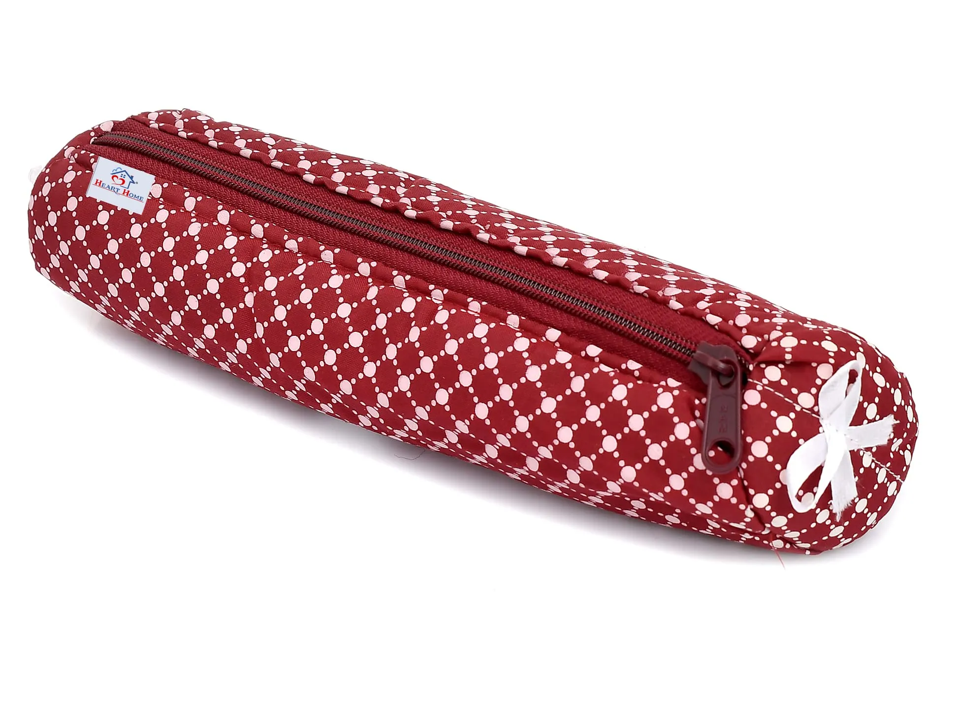 Heart Home Multipurpose Cotton 1 Rod Bangle Box/Organizer/Case with Zipper- Pack of 2 (Assorted)-49LUGH409