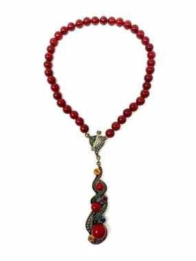 HEIDI DAUS Brass Multi-Color Crystal Necklace