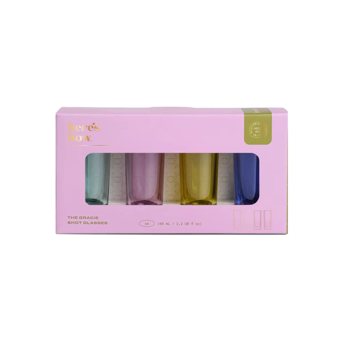 Here's How Gracie Shot Glasses Assorted 65ml (Set of 4)