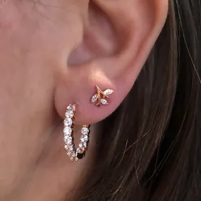 Hoops with 8 Clear Zircon Stones