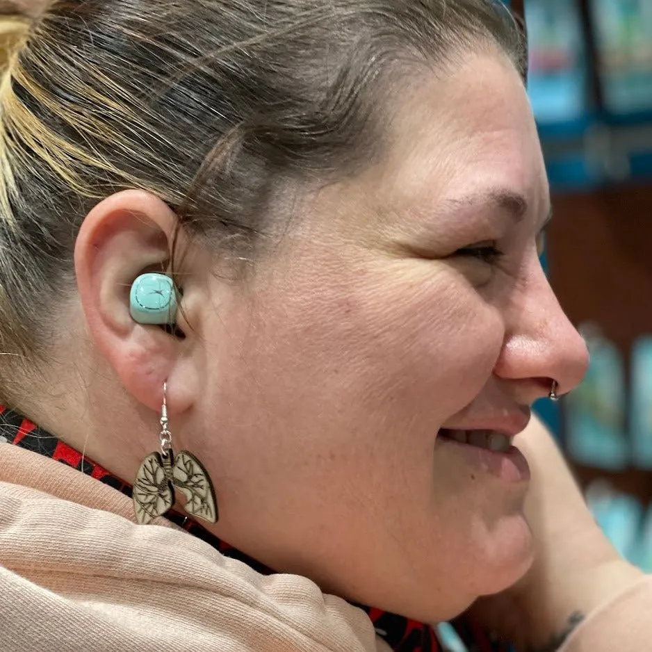 Human Lung Wooden Dangle Earrings by Cate's Concepts, LLC