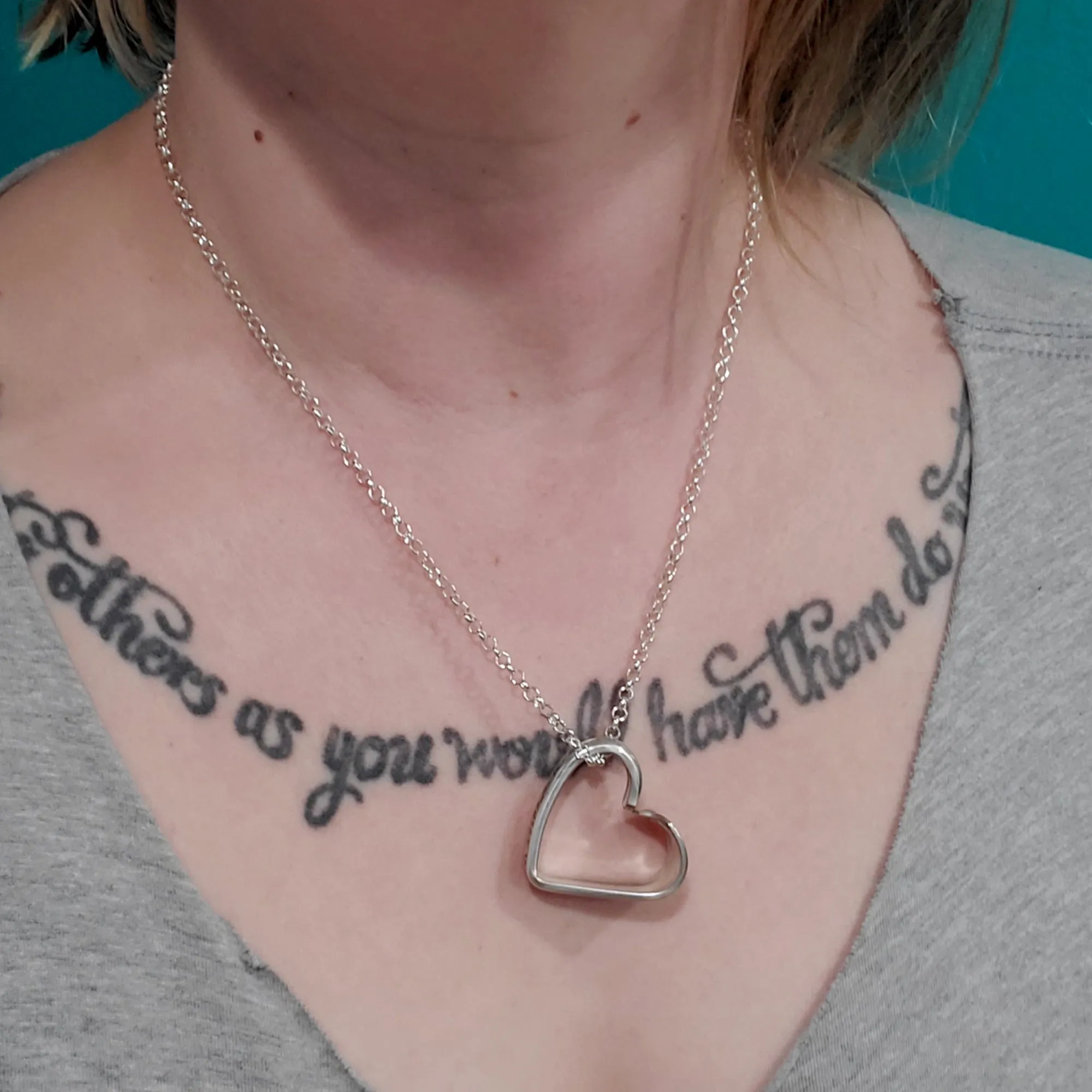 International Reflection Floating Heart Spoon Necklace