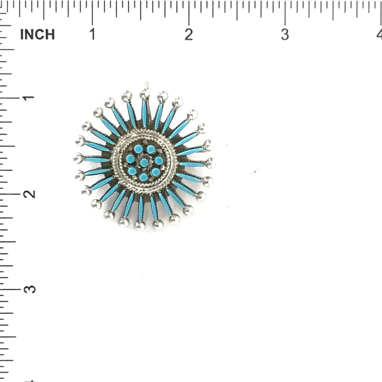 Iva Booqua Turquoise Needlepoint Cluster Pin/Pendant