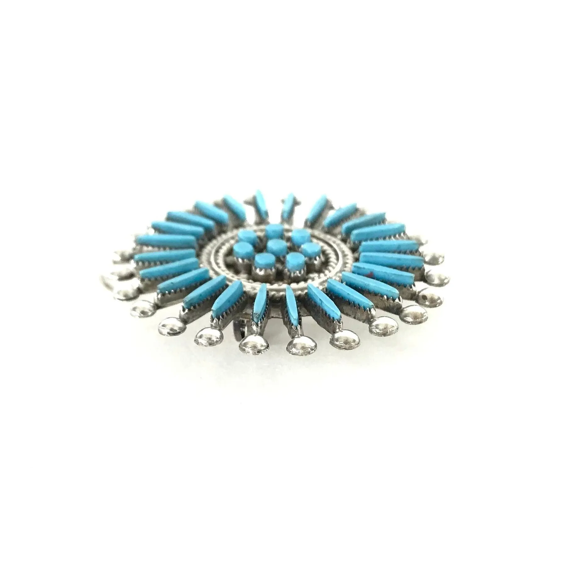 Iva Booqua Turquoise Needlepoint Cluster Pin/Pendant