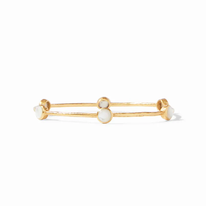 Julie Vos | Milano Bangle with Mother of Pearl Stones in Gold