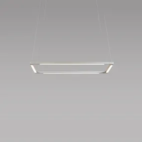 Koncept Inc Z-Bar Pendant Small Square, Soft Warm, Silver, 18" x 18" ZBP-16-S-SW-SIL-CNP