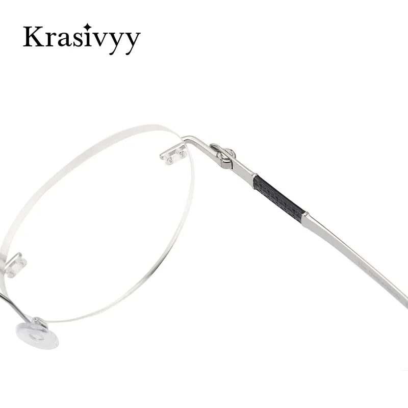 Krasivyy Unisex Rimless Round Screwless Titanium Rimless Eyeglasses Kr5012